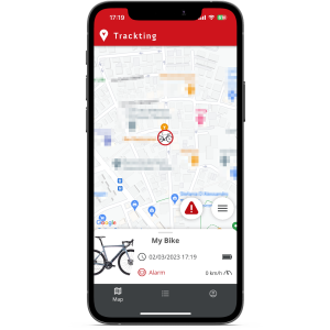 Trackting BIKE - schermata App con protezione attivata